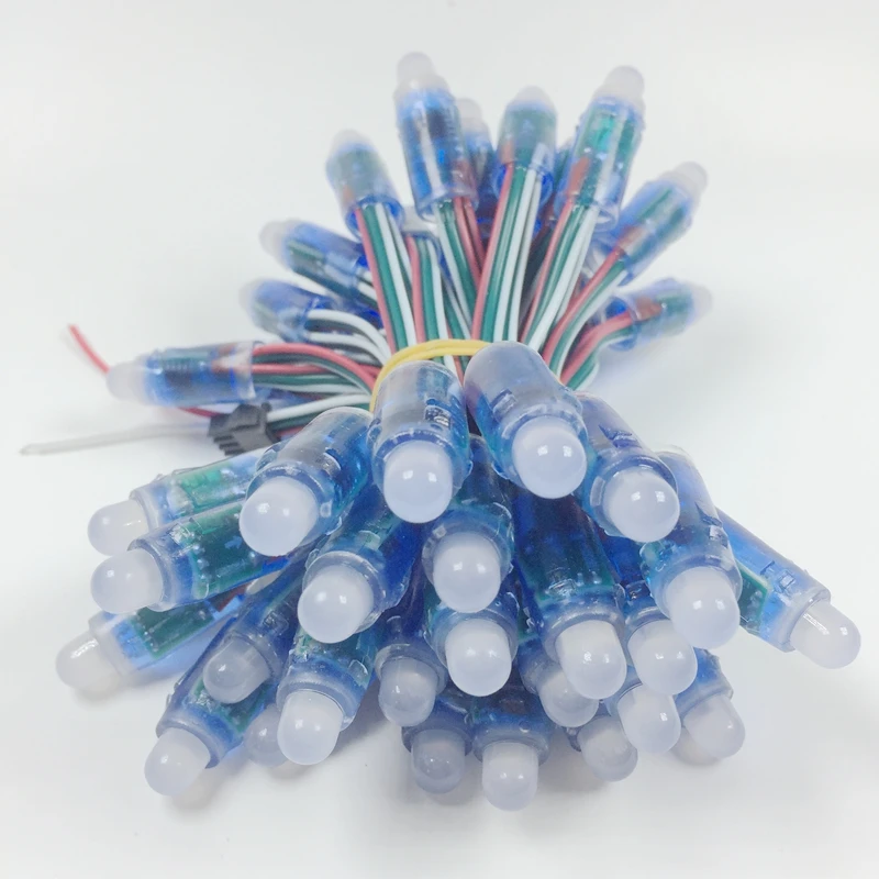 50pcs/lot DC5V WS2811 LED Pixel Module,Black/Green/White/RGW Wire String Lights Christmas Holiday,Addressable,IP68 waterproof