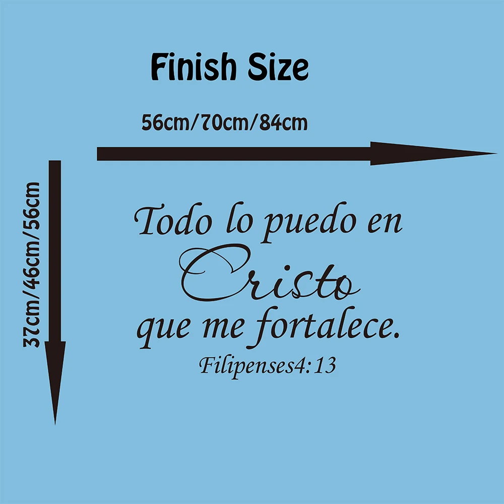 Filipenses 4:13 Todo Lo Puedo En Cristo Que Me Fortalece Spanish Bible Verse Wall Decal Sticker Lord Jesus Bible Words Vinyl image 3