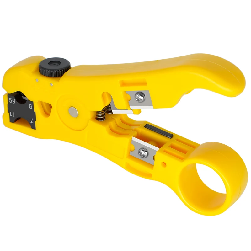 CNCOB Cable Wire Stripper Stripping Tools for UTP/STP RG59 RG6 RG7 RG11 Multi-functional Cutter Stripper