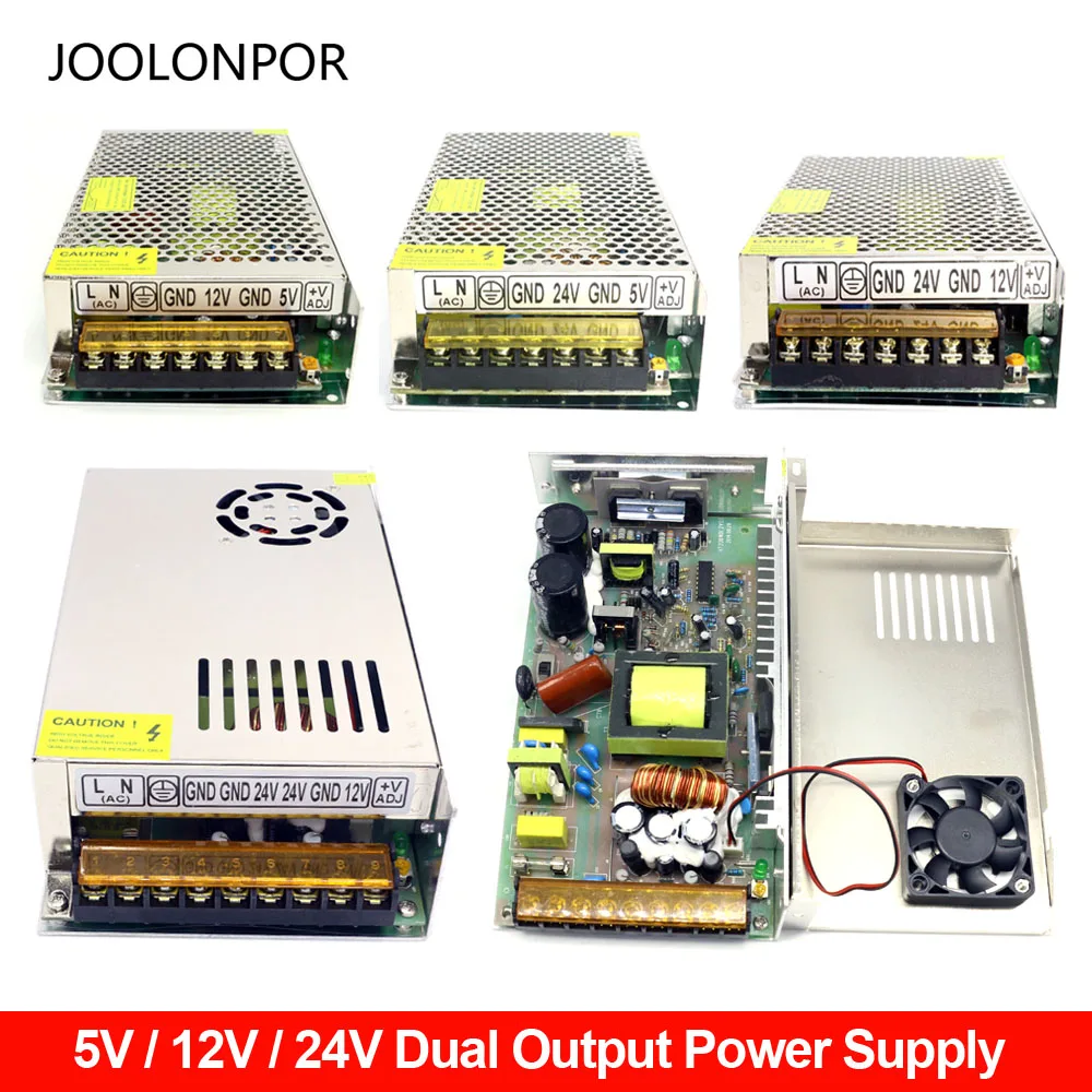 Dc 5V 12V 24V Switching Power Supply 150W 200W 250W Dual Output DC Motor Power Supply with Two Sets of Output