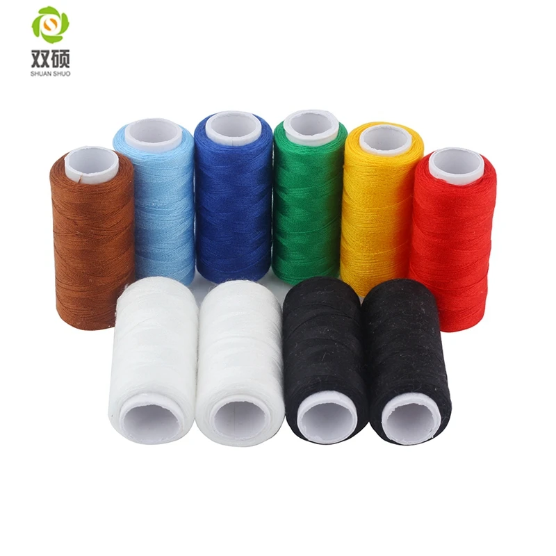 Shuanshuo Sewing Machine thread, Hand stiching ,Sew thread ,Pachwrok work Cotton Thread ,DIY Sewing tools 10pcs/box 200M/Roll