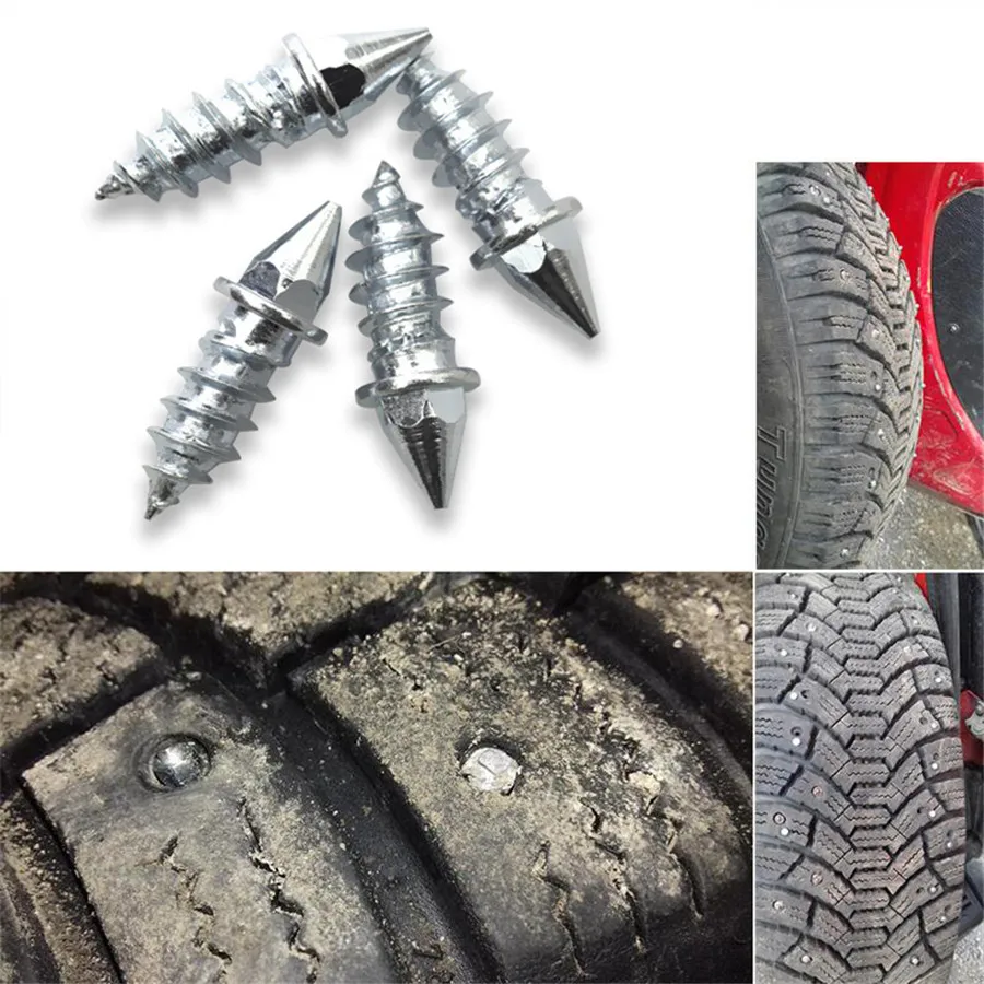 50pcs/set Length 27mm Car Tires Studs Spikes Wheel Snow Chains For Car Vehicle Truck Motorcycle Tires Winter