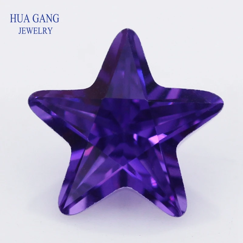 

5A Violet Star Shape Brilliant Cut CZ Stone Synthetic Gems Cubic Zirconia For Jewelry Size 2.5x2.5~12x12mm