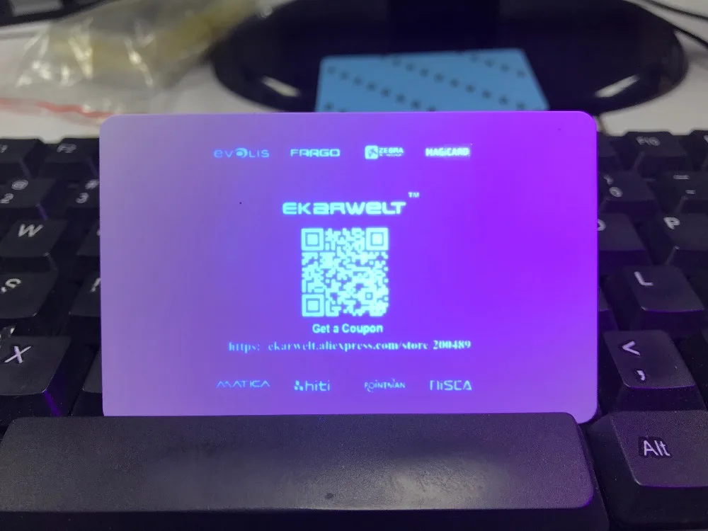 Imagem -02 - Fita Invisível Invisível para Cartão de Identificação Zebra Zxp3 800033-uv Vermelho Verde Azul 1000 Impressões Rolo