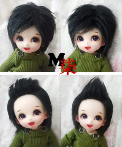 New 1/12 3-4 inch 9-10cm 1/8 4-5 inch 12cm 14cm BJD Plush fabric wig black Fur Wig For AE PukiFee lati Antiskid BJD Doll Wig