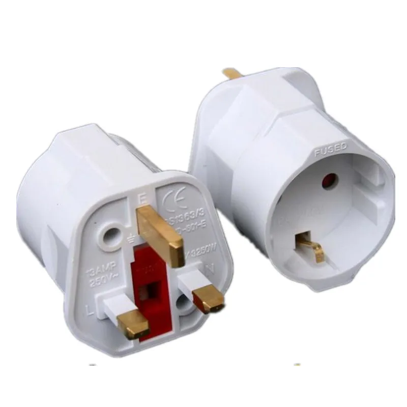 Multifunctional EU European To UK Plugs Adapter Power Converter 2 Pin Socket Travel 250V 13A Dubai Singapore Universal Adaptor