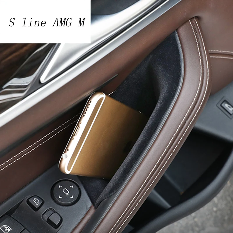 Car styling For BMW 5 series G30 G38 2018 Plastic Car Door Storage Box Phone Tray cover Interior Auto Accessories