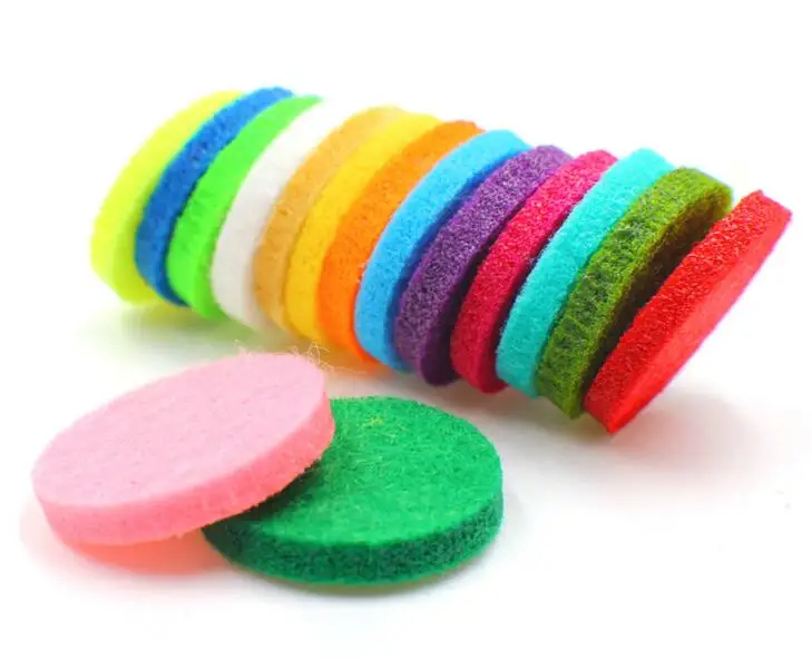 

50pcs/lot Mix Colors Aromatherapy Felt Pads 22.5mm Fit for 30mm Essential Oil Diffuser Floating Locket