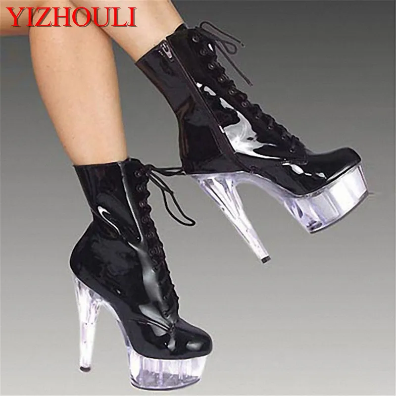 

Stylish 15cm Platforms High Heel Shoes, Pole Dance / Model Shoes, 6 Inch Ankle Boots, Sexy Crystal Bootie