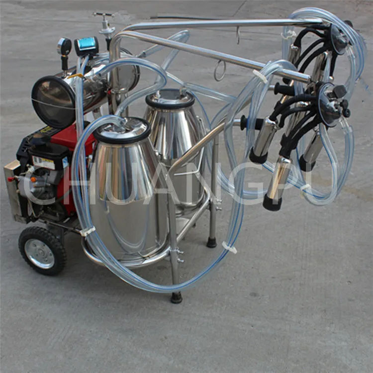 20-24 Cows/hour High Efficiency Hand Operated Mobile Milking Machine