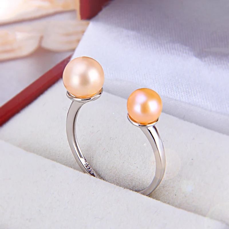 CLUCI 925 Silver Adjustable Rose Gold Wedding Engagement Ring for Women Sterling Silver Simple Gift Ring Jewelry SR2055SB