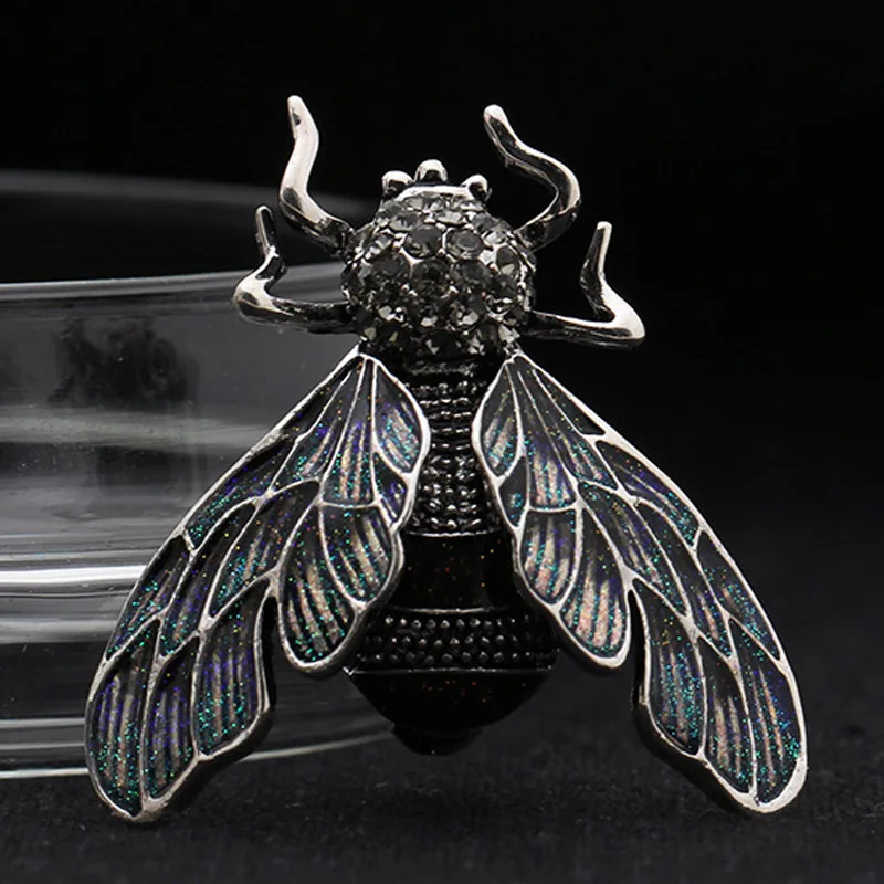 zlxgirl Green Enamel Insect Brooches for Men Jewelry colorful Enamel Bee Brooch Bouquet Women Christmas Hijab Accessories Brooch