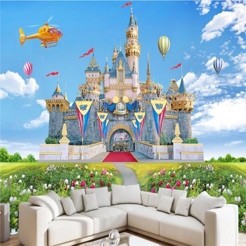 

beibehang Wallpaper Mural Wall Stickers Kids Room Castle 3D Living Room TV Walls papel de parede wallpaper for walls 3 d