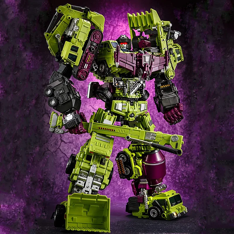 With Box Jinbao GT Devastator Transformation G1 Oversize 6 IN1 Bonecrusher Scrapper Haul Mixmaster Hook Action Figure Robot Toy