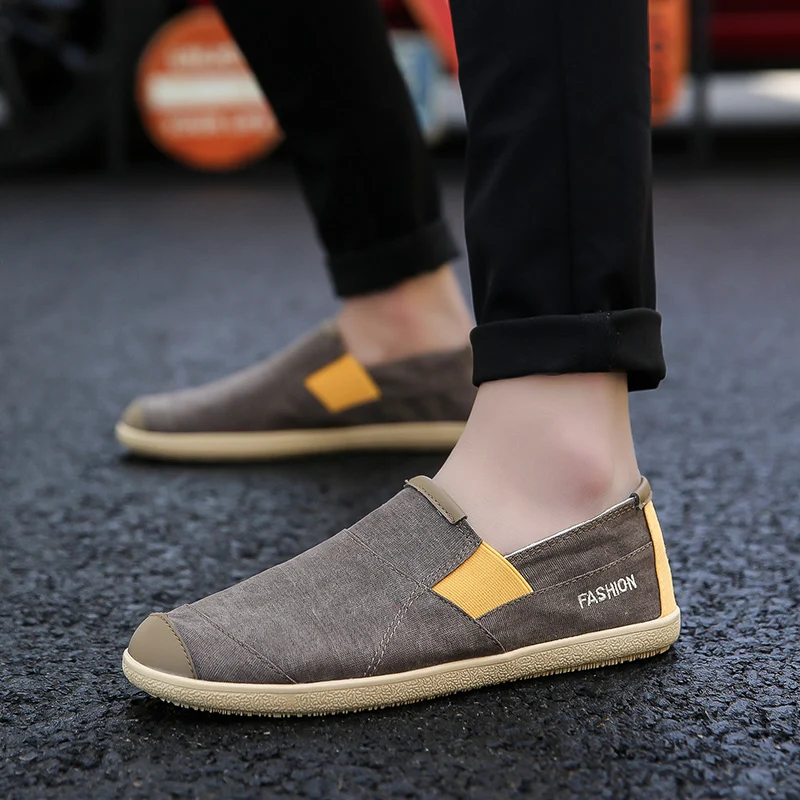 PUPUDA Canvas Shoes Summer Men Casual Shoes Breathable Espadrilles Men Loafers New Slip On Driving Shoes For Men Sneakers Male