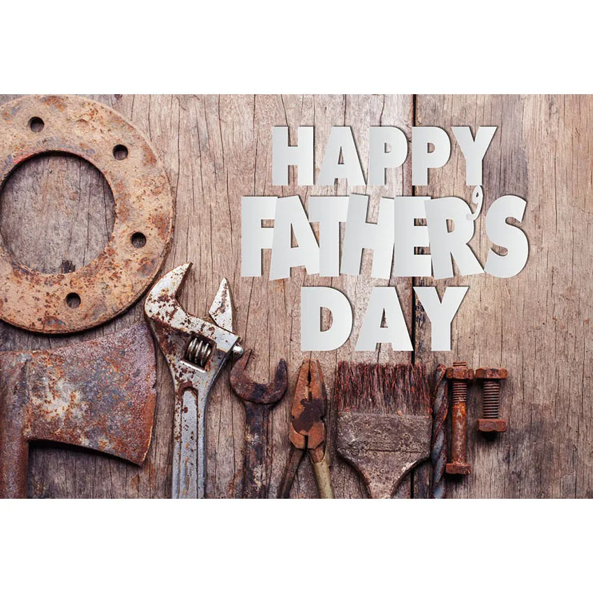 7x5ft Vintage Mechanic Wood Wall Happy Father Day Custom Photo Studio Background Backdrop Vinyl  Banner 220cm x 150cm