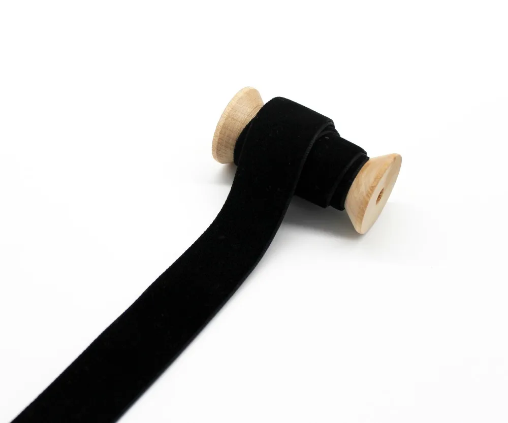 Black Color Velvet Ribbon ECO-Friendly Single Face Fabric Tapes for Handmade Arts 3MM 6MM 9MM 13MM 16MM 19MM 22MM 25MM 38MM 50MM