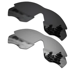 SmartVLT 2 Pieces Polarized Sunglasses Replacement Lenses for Oakley M2 Stealth Black and Silver Titanium