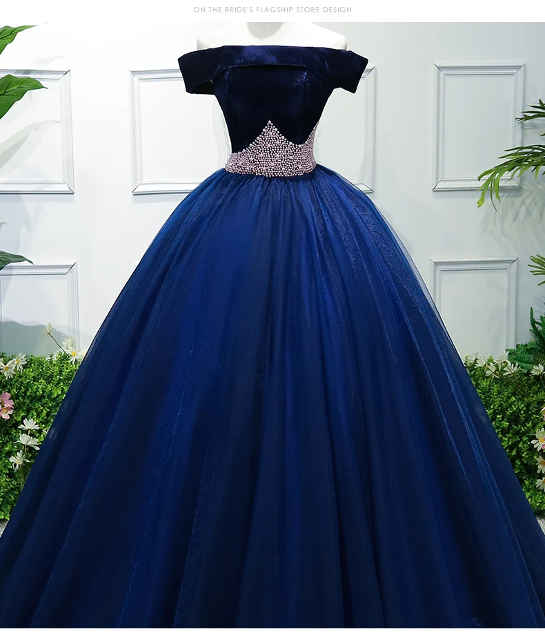 100%real royal blue slash collar velvet beading waist ball gown Medieval Renaissance Gown queen Victorian dress Marie Belle ball