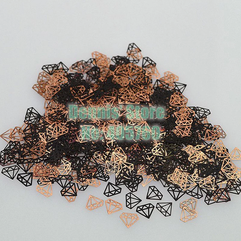 Wholesale 800pcs/pack Fashion Piered Diamond Black Brone Metallic Sequins Nail Art Sticker Cell Phone Decoration TG#