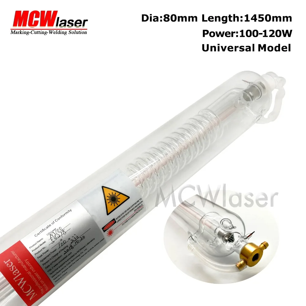 

MCWlaser 100W Acutal 100W - 130W CO2 Laser Tube 145cm Air Express & Insurance