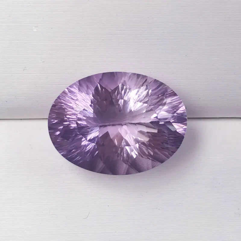 CSJ 100% natural amethyst oval concave cut loose gemstone concave cut for 925 silver or gold top fine jewelry mounting