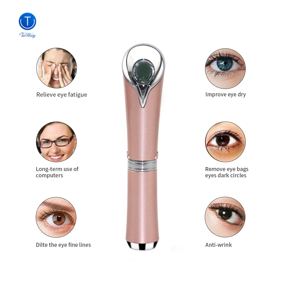 Beauty Care Eye Massager Vibration Ionic Facial Infusion Device Eye Wrinkle Remover Relieves Dark Circles Tinwong