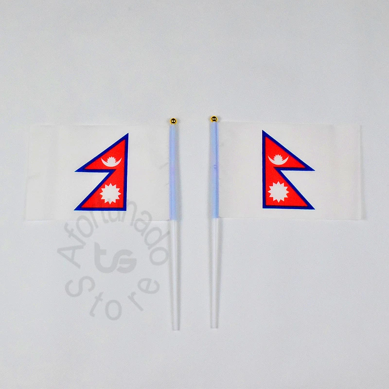 Nepal 14*21cm 10pieces Banner  Hand waving Flag Nepal  National Flag for meet,Parade,party.Hanging,decoration