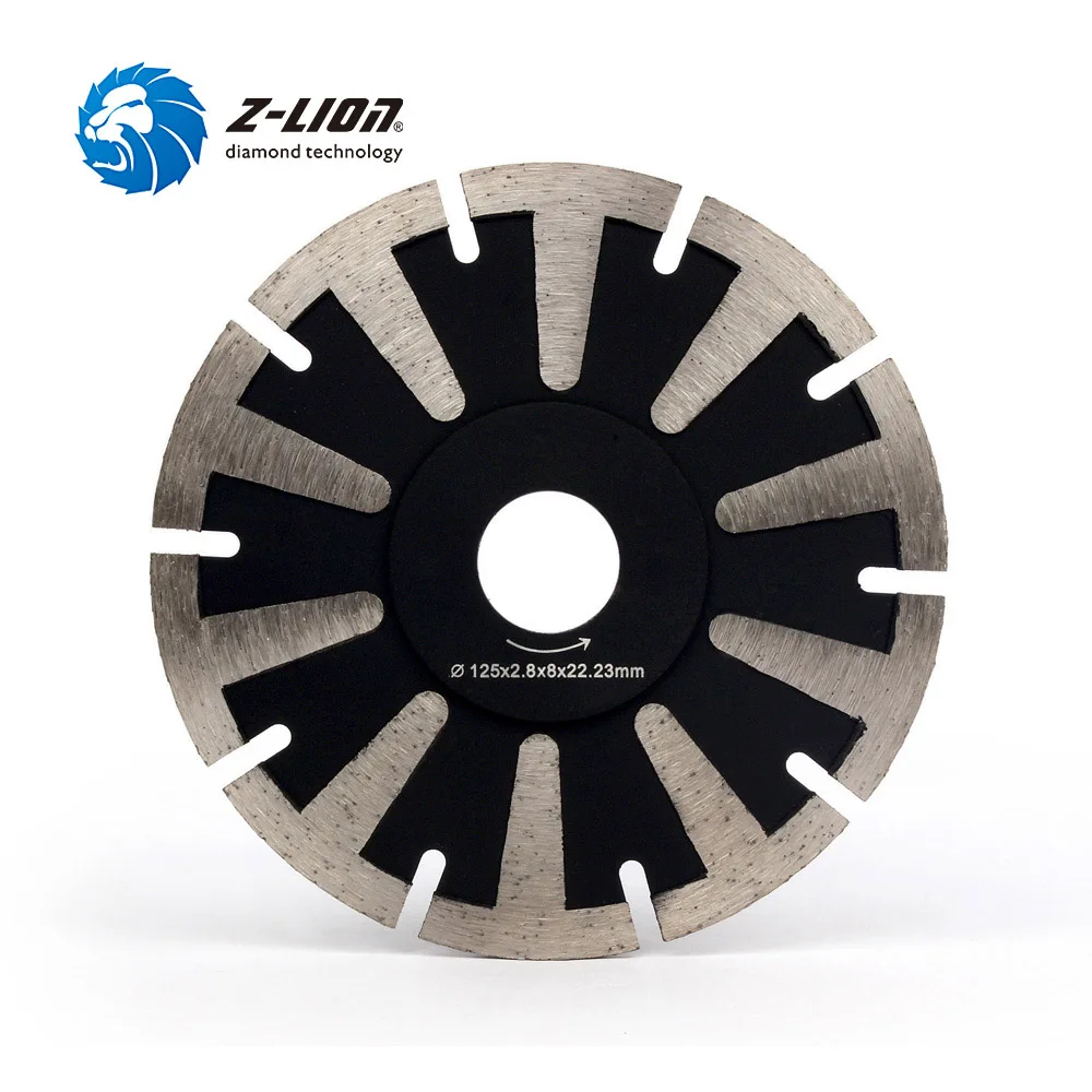 Z-LION 5 "Lưỡi Cưa Kim Cương T Phân Đoạn Đá Hoa Cương Đá Đĩa Cắt Bê Tông Nhanh Chóng, Chuyên Nghiệp Cắt Nhỏ Lưỡi Tròn