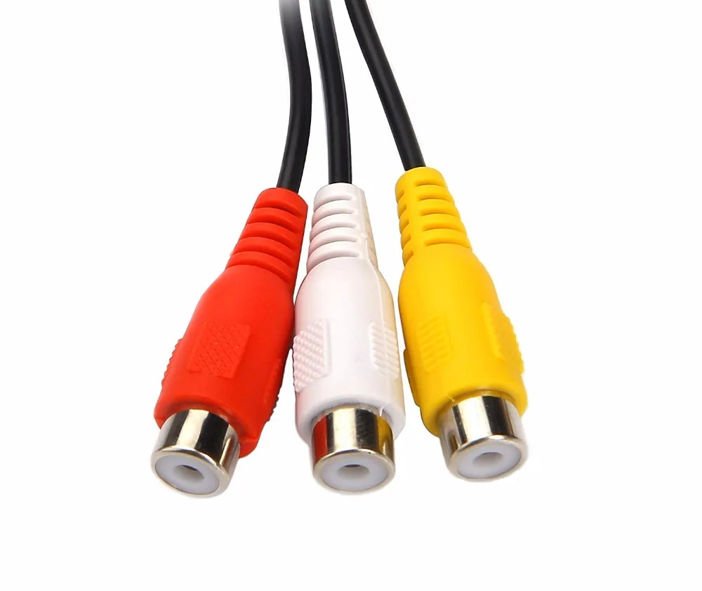 7 Pin Mini DIN S-Video Plug to 3 RCA jack Cable S-Video 7-Pin male to 3-RCA female RGB Composite Video Cable Adapter for DVD, DV