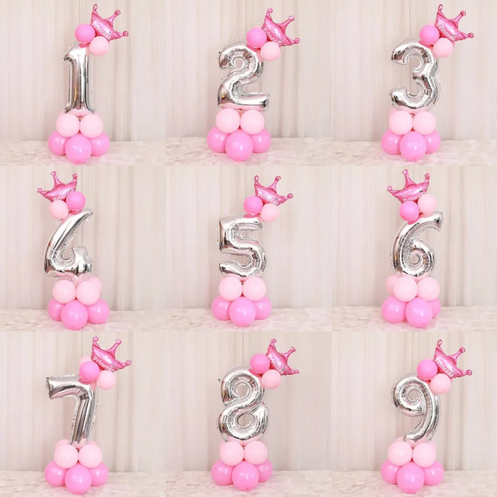 Foil Balloons Numbers 1 2 3 4 5 6 Happy Birthday Balloon 1st Birthday Party Decorations Kids Babyshower Oh Baby Shower Boy Girl