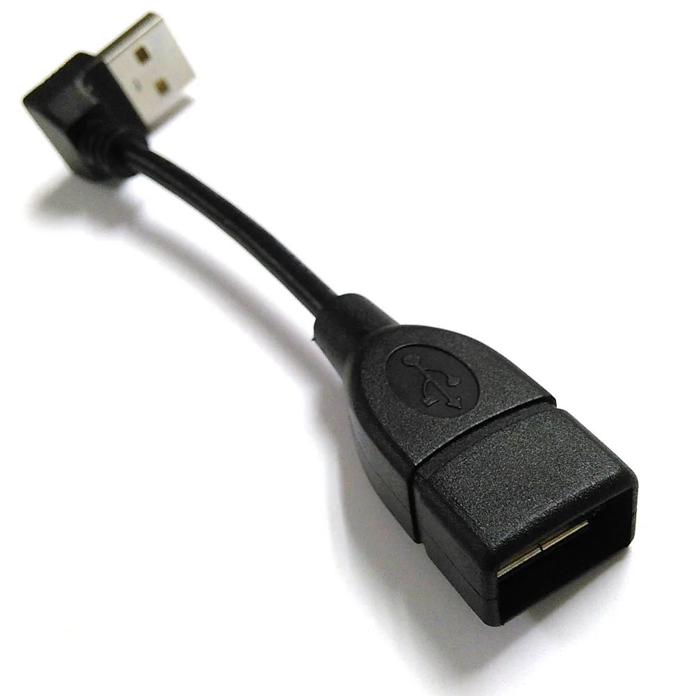 L forma cabo de extensão USB curto, extensor USB, plugue angular, 10cm, USB 2.0