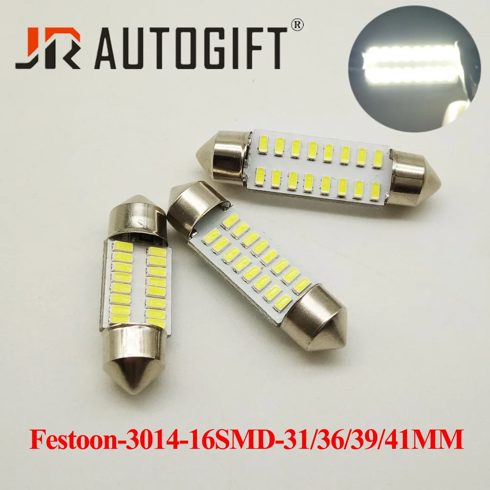 20x Festoon 31/36/39/41mm LED Bulb ft C5W C10W 3014 16 SMD Auto Interior Light Car Reading Light Doom Lamp for lada Car Styling