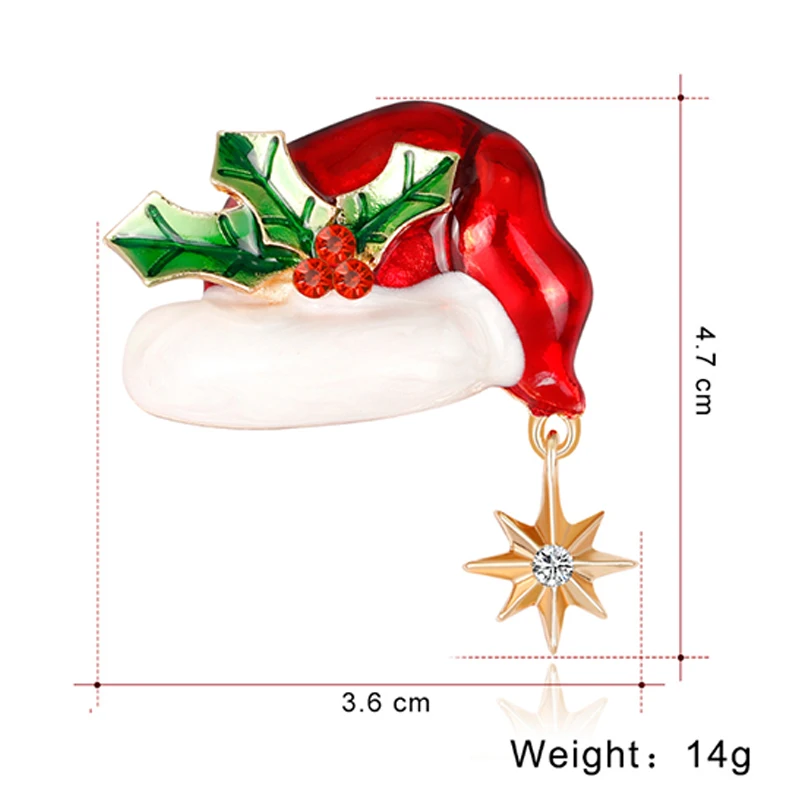 30pcs/Lots free shipping Christmas Santa Claus hat Brooch ornaments jewelry for gift/party