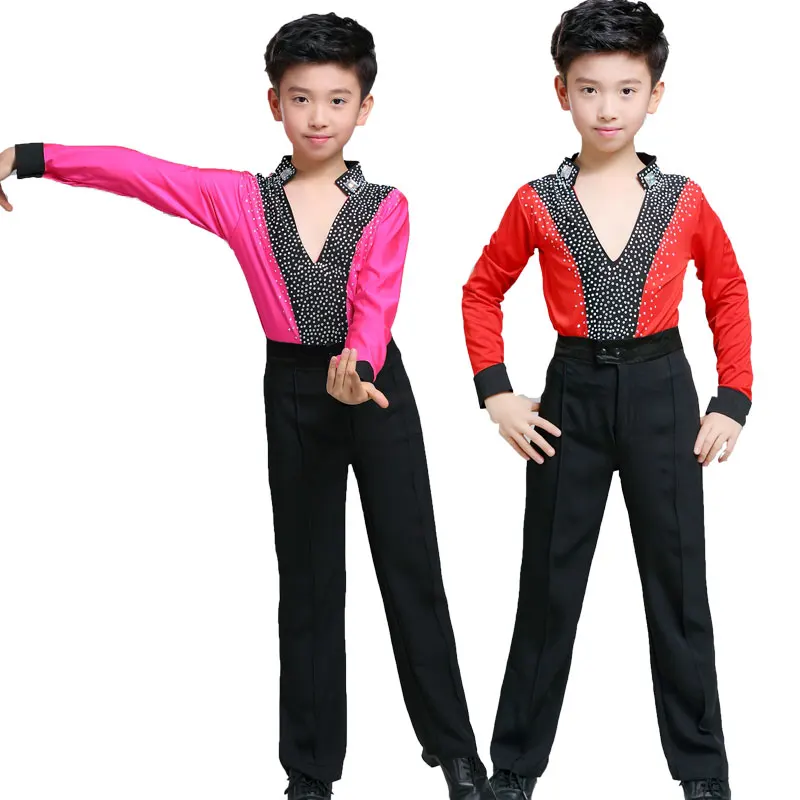 latin dancing tango mens kids morden shirt lace long sleeve dance shirts for boys dance wear ballroom ragazzo costumes children