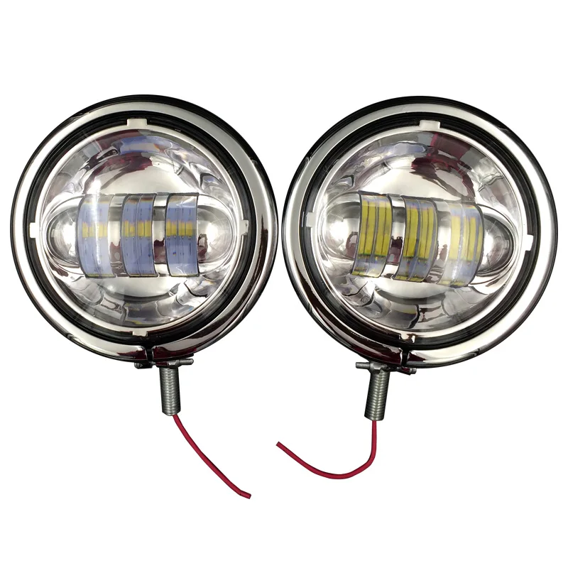 Par De Luces Antiniebla LED De 60W Cromadas De 4.5" Para Harley Davidson – RIDROID, DOT, 6000K