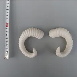 ZILIN mini white sheep horns a pair / Performance props DIY material 8*7.5 cm