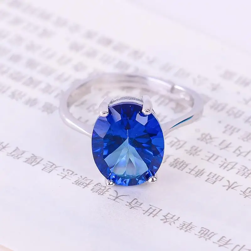 KJJEAXCMY Fine Jewelry, Multicolored  Girls STERLING 925 Silver Inlay Tanzania Color Topaz Ring