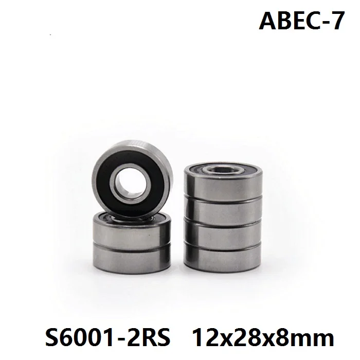 

5pcs/10pcs S6001-2RS S6001 2RS CB 12x28x8 mm ABEC-7 Stainless Steel hybrid Si3n4 ceramic bearing for fishing reel 12*28*8 6001