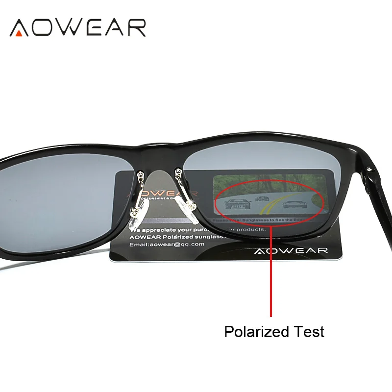 AOWEAR Mens Aluminum Square Polarized Sunglasses Men Luxury Quality Retro Sun Glasses Outdoor Goggles Glasses Lunette De Soleil