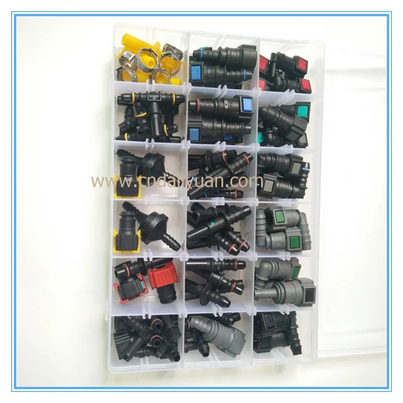 High quality one set SAE Fuel Urea pipe tube fittings auto Fuel line quick connector kit whole set total 80pcs for car