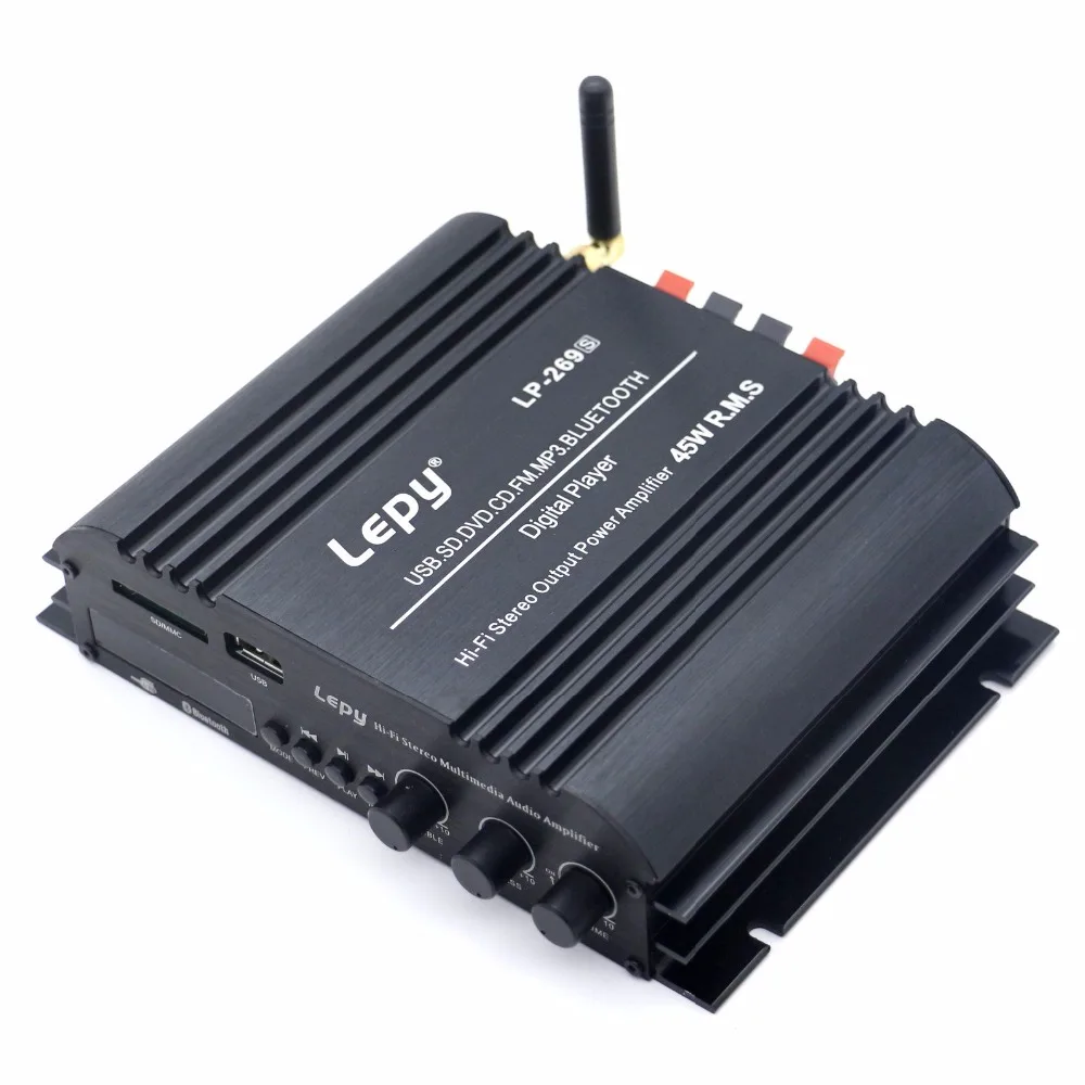 Lepy LP-269S 4 Channel Hifi Bluetooth Amplifier 3.5mm AUX USB SD FM Digital Stereo Amp For Car Home Computer