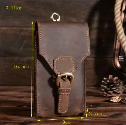 Genuine Leather Mobile Phone Cover Case Pocket Hip Belt Pack Waist Bag Father Gift for Oukitel K10000 Mix Bluboo S8 For Honor 10