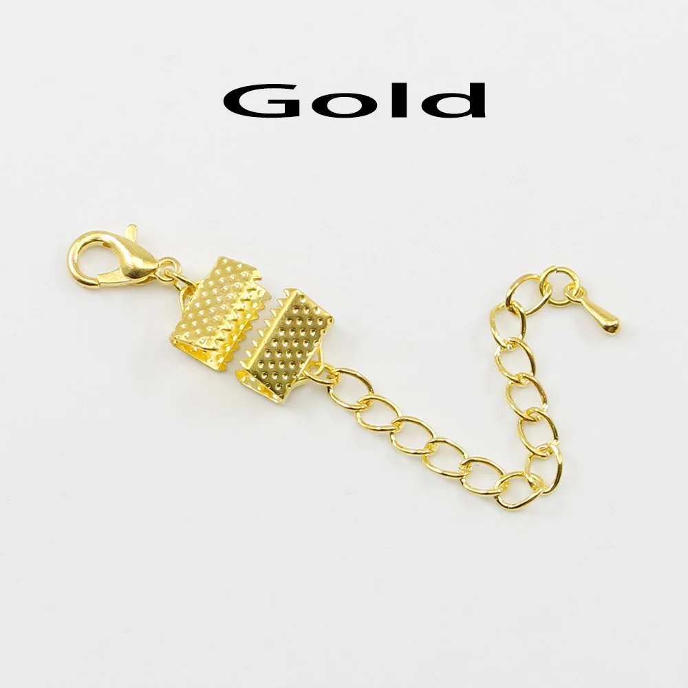 10 Stücke Band Lederband Endverschluss Verschlüsse Extender Kette Karabiner Verschlüsse Anschlüsse Für Schmuck Machen Diy Armband Erkenntnisse – Detail 7