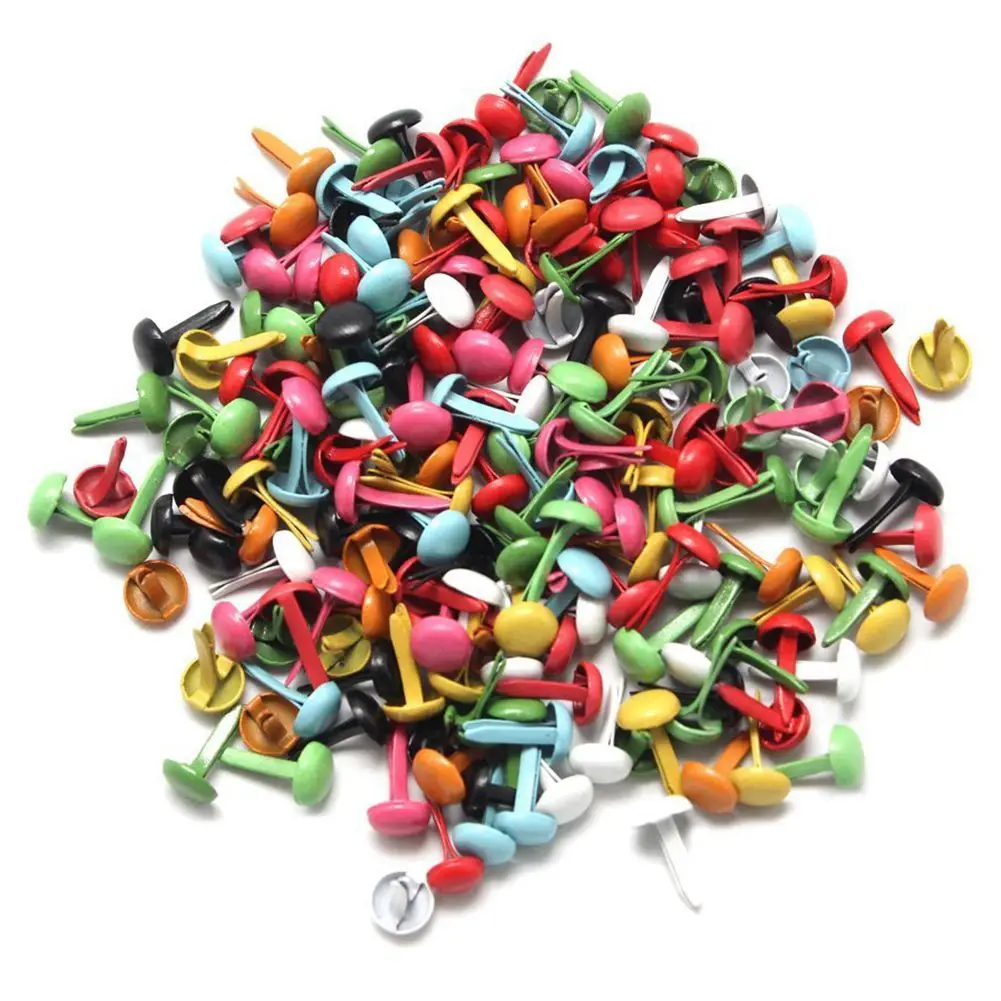 Set of 200 Practical Mini Parisian fasteners multicolor paper craft Stamping Scrapbooking DIY tool 4.5*8mm