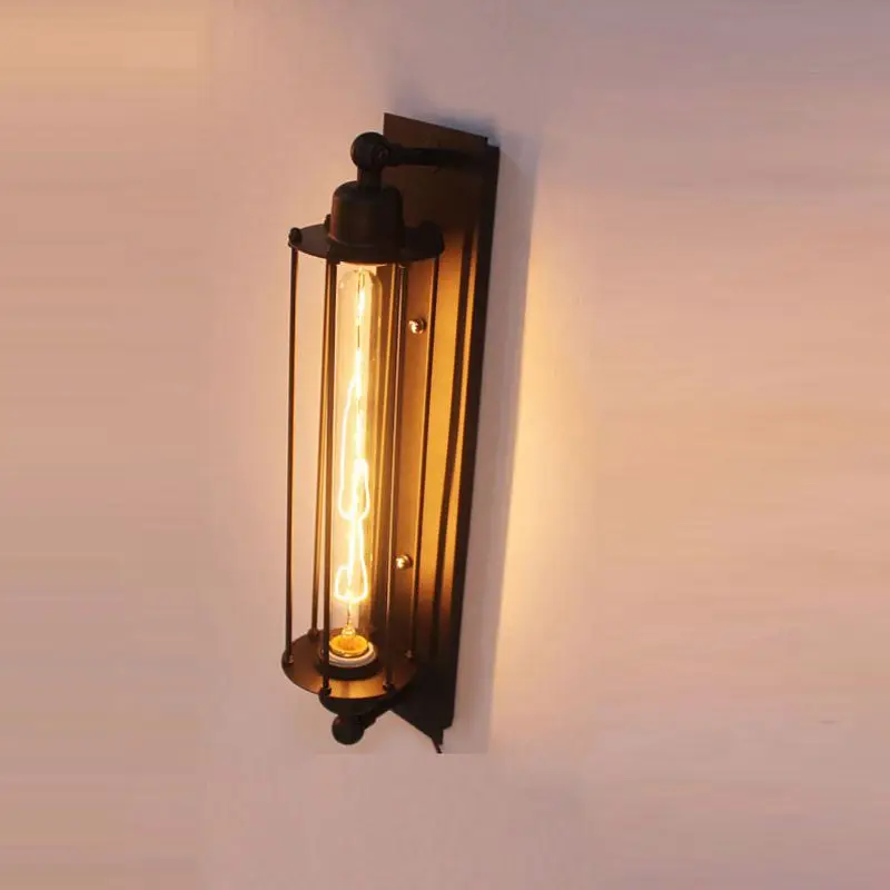 

Corridor Wall Lamps Vintage Metal Tube American country Loft industrial Hallway Balcony Dining Room Restaurant Wall Lights