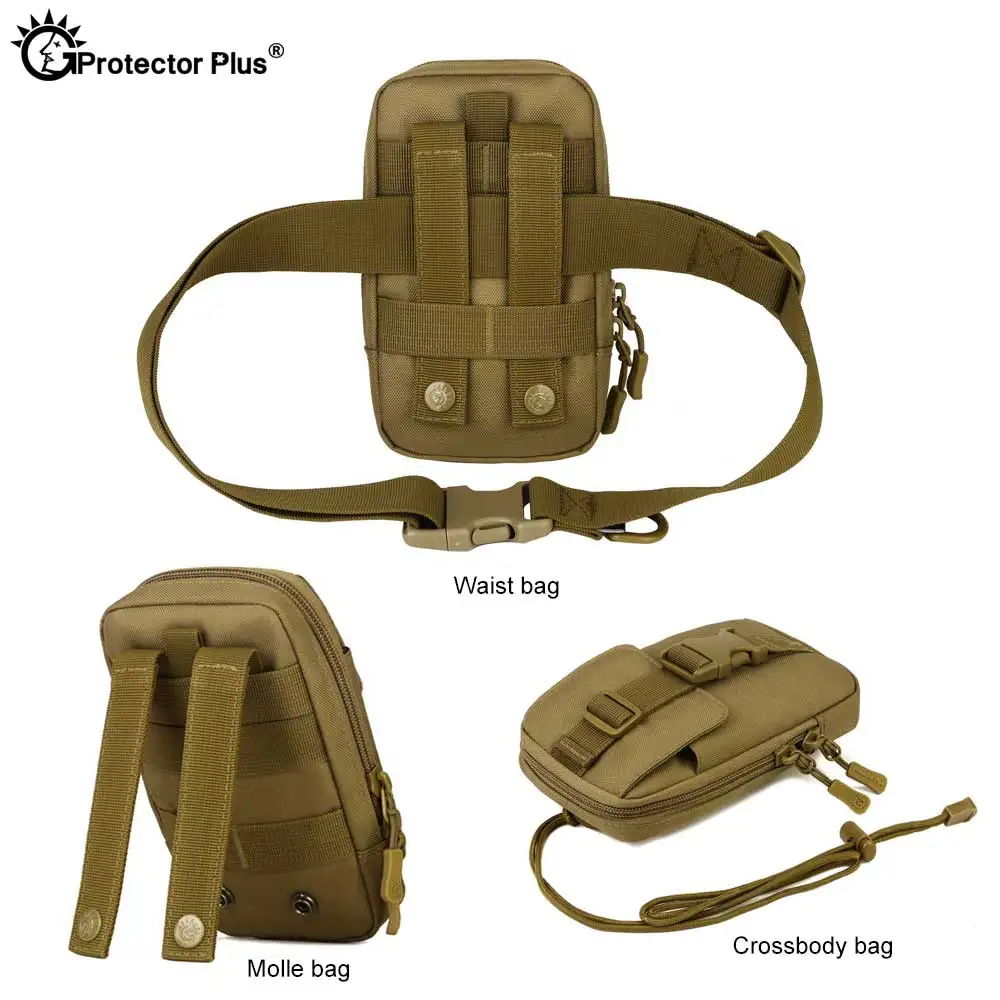 PROTECTOR PLUS Molle Accessory Bag Tactical 6 Inches Phone Pouch Outdoor Fishing Climbing Tool Bag Multi-purpose Bags
