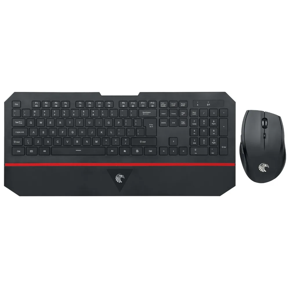 2.4GHz Ultra-Slim E-760 Wireless Keyboard and Mouse Combo Super Silent Keyboard with Palm Wrest 18 Months Battery Life for PC