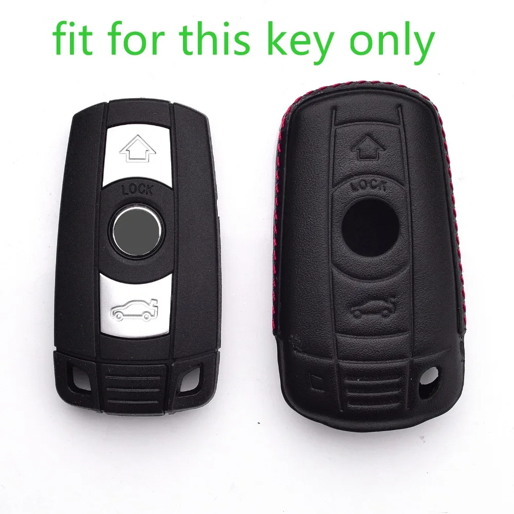 New 4D Genuine Leather Key Case Cover Holder Pocket For BMW 1 3 5 6 7 SERIES E90 E92 E93 E60 X1 X5 X6 Z4 Accessories