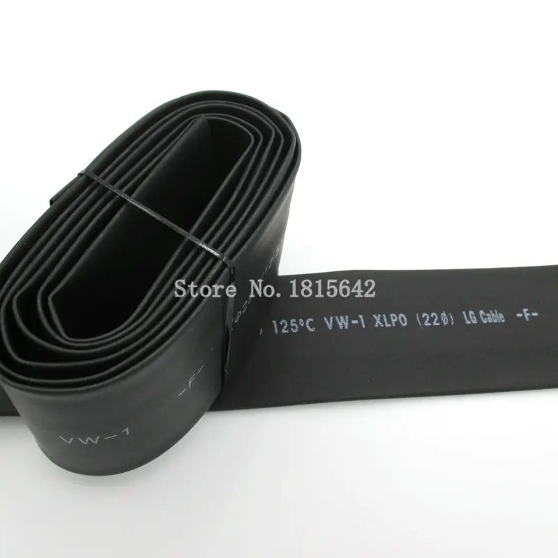 1 Meter 22mm Heat Shrink Heatshrink Heat Shrinkable Tubing Tube Sleeving Wrap Wire Black Color